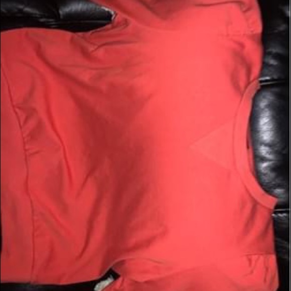 Balloon sleeve top: coral Size L: